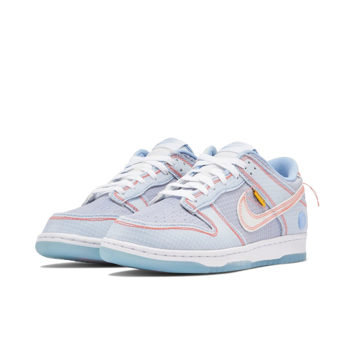 Union x Nike Dunk Low Light Blue Sneakers with Contrast Stitching