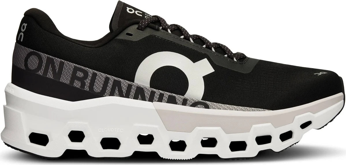 On Cloudmonster 2 Black & White Mesh Sneakers