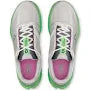 On Light Grey Mesh Sneakers with Green Cutout Sole