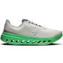 On Light Grey Mesh Sneakers with Green Cutout Sole