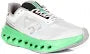 On Light Grey Mesh Sneakers with Green Cutout Sole