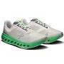 On Light Grey Mesh Sneakers with Green Cutout Sole