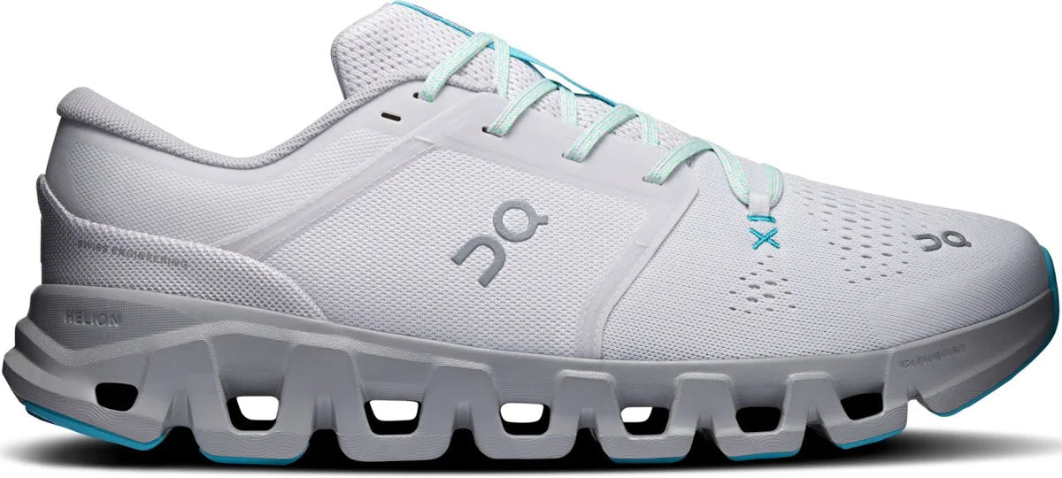 On Cloud X 4 White Cyan Training Shoes Cushioned Athletic Sneakers