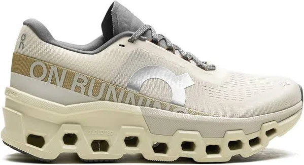 On Ivory Mesh Sneakers with Cream Chunky Cutout Sole