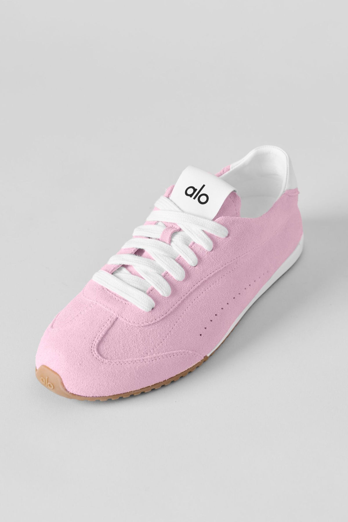Alo Light Pink Retro Low-Top Sneakers with Gum Sole