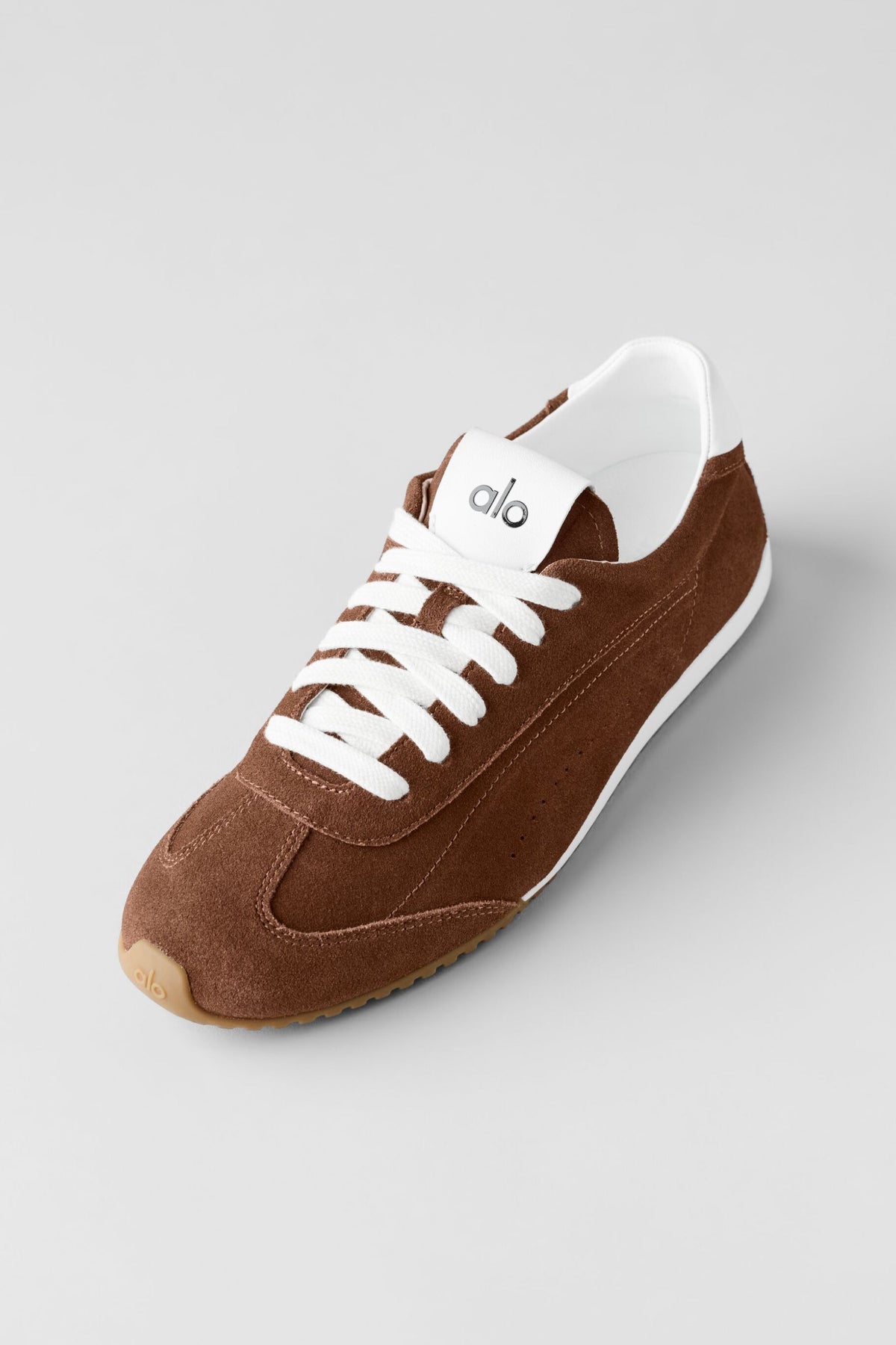 Alo Brown Retro Low-Top Sneakers with Gum Sole