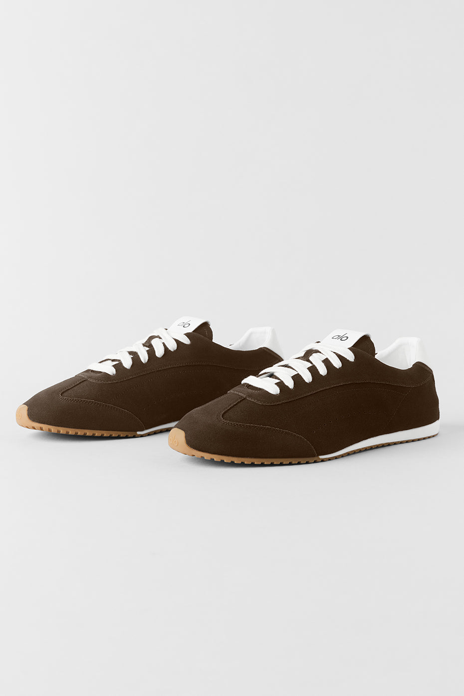 Alo Dark Brown Retro Low-Top Sneakers with Gum Sole