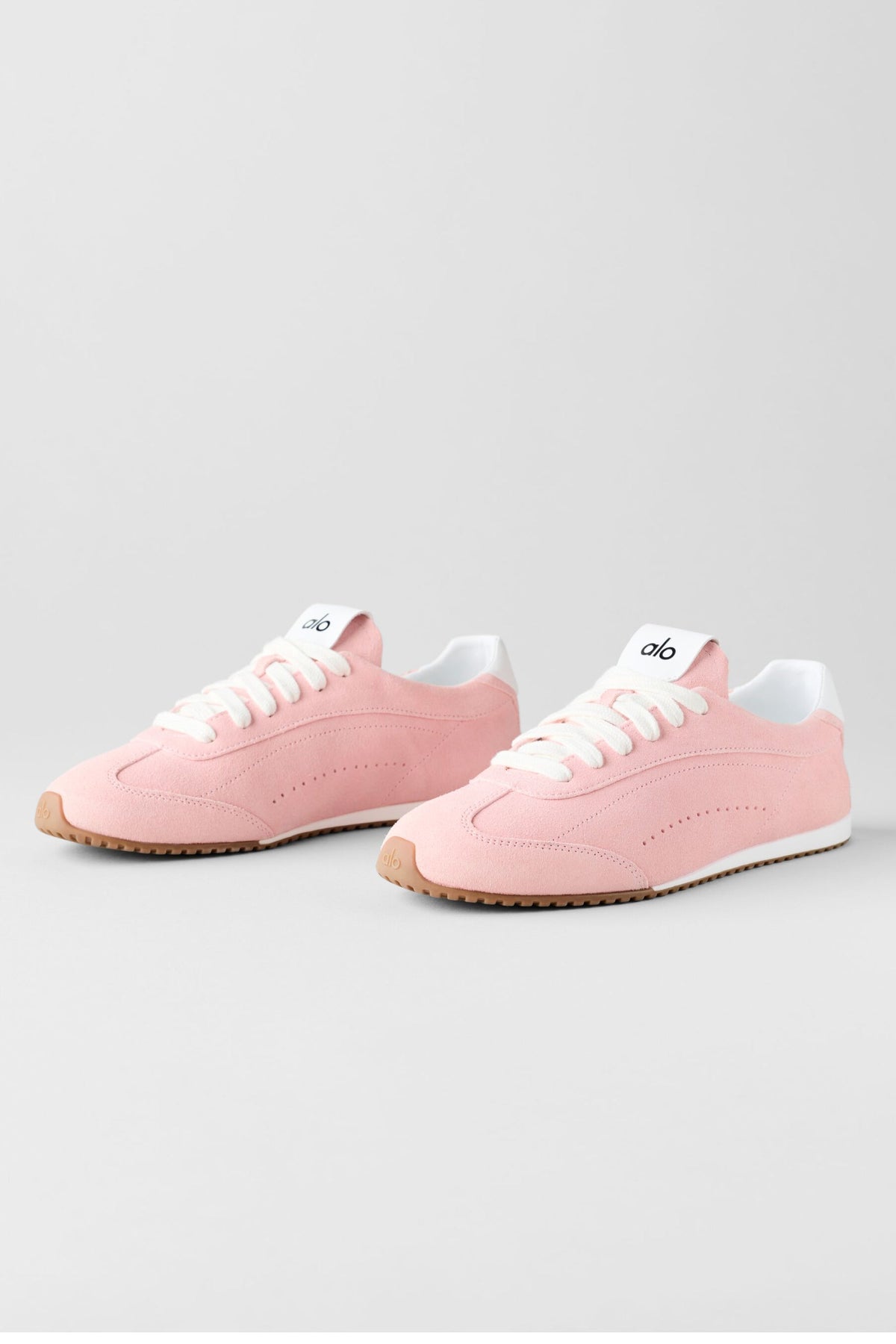 Alo Blush Pink Retro Low-Top Sneakers with Gum Sole