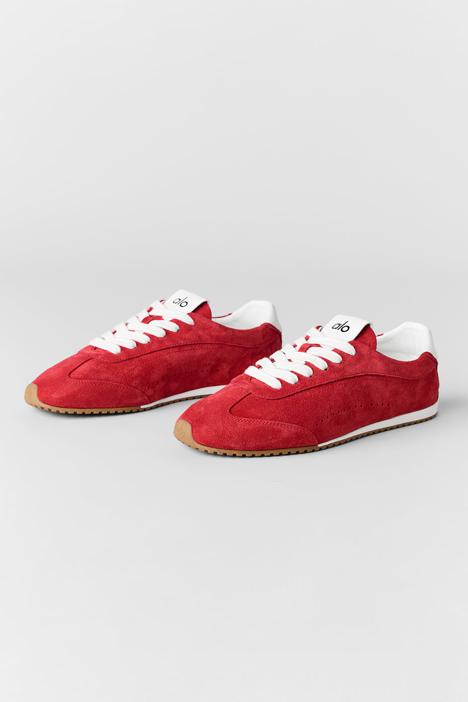Alo Red Retro Low-Top Sneakers with Gum Sole