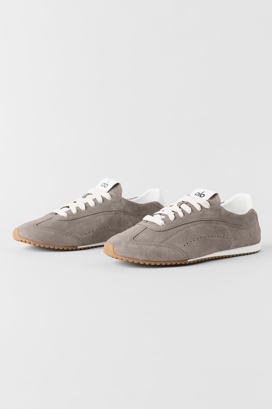 Alo Taupe Retro Low-Top Sneakers with Gum Sole