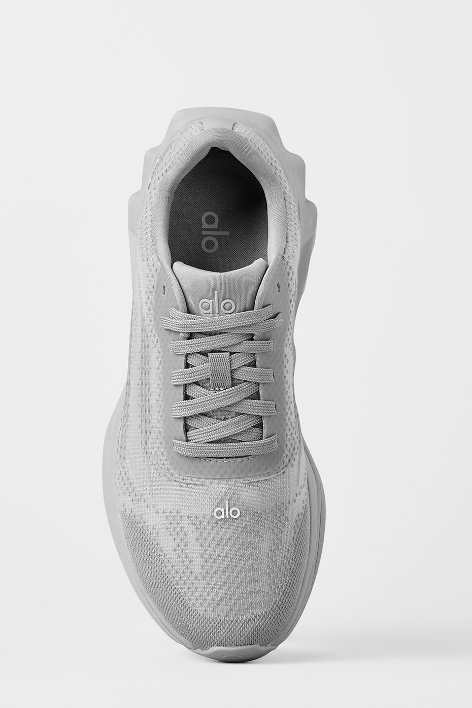Alo Light Grey Mesh Lace-Up Sneakers