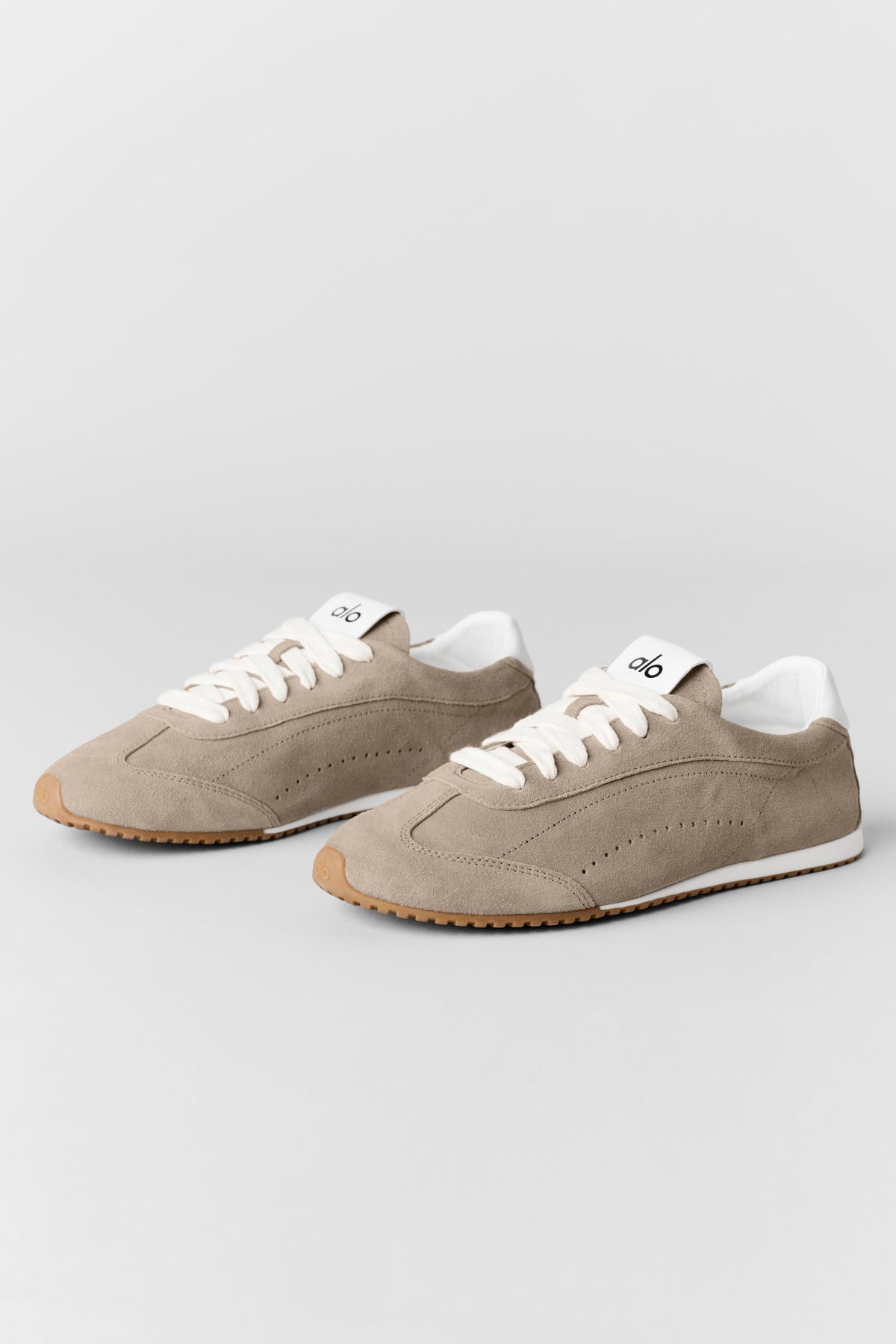 Alo Taupe Retro Low-Top Sneakers with Gum Sole