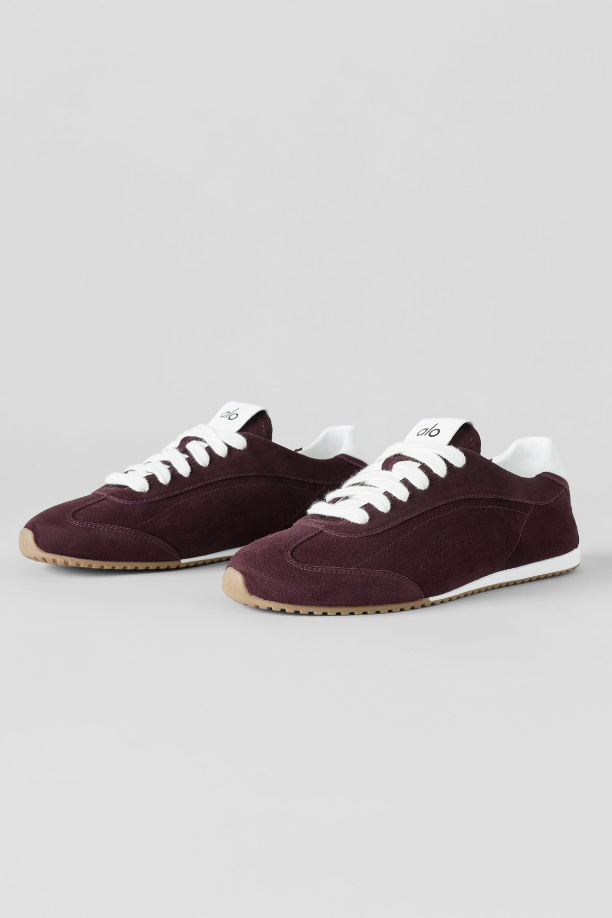 Alo Burgundy Retro Low-Top Sneakers with Gum Sole