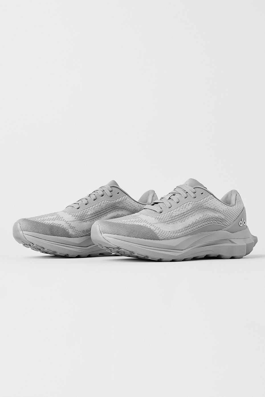 Alo Light Grey Mesh Lace-Up Sneakers