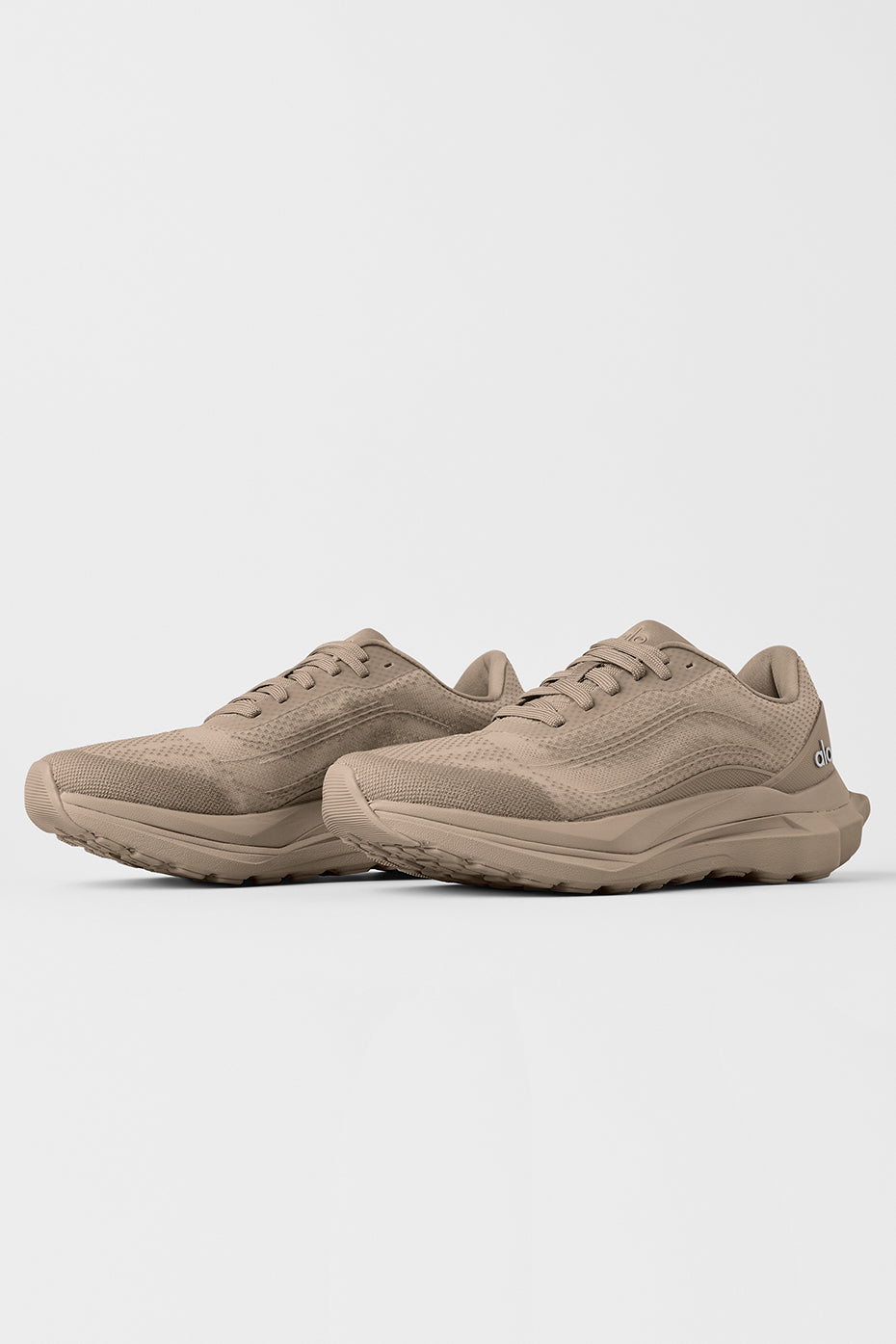 Alo Taupe Mesh Lace-Up Sneakers